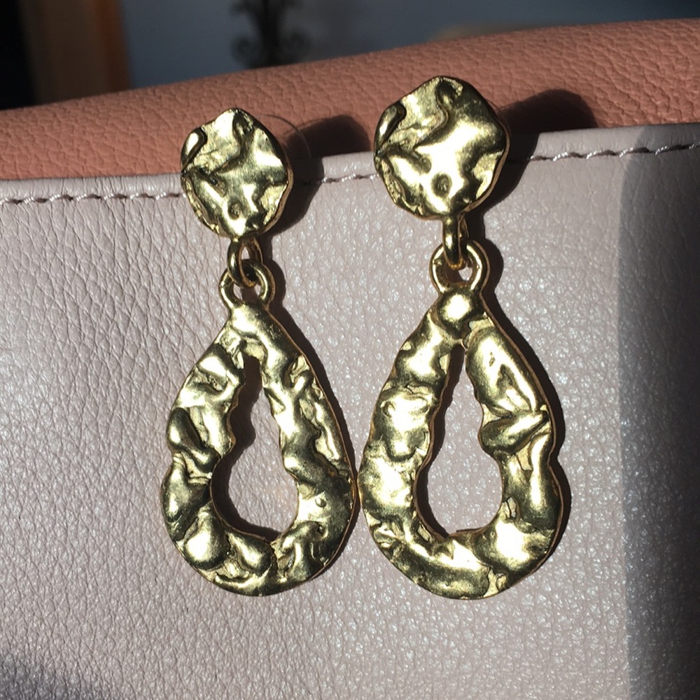 Textured Teardrop Earrings Vintage